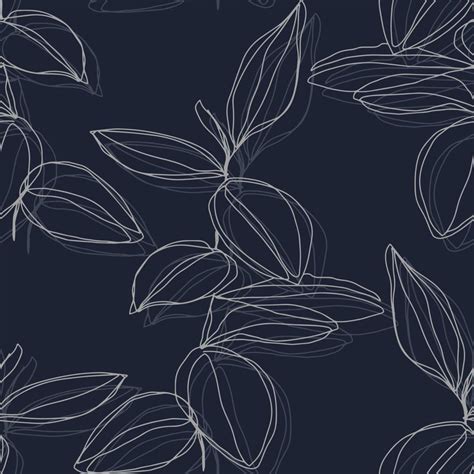 Minimalism Line Art Foliage Vector Seamless Pattern 8922229 Vector Art