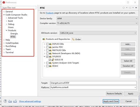 Ccs Ccstudio C C Setting Page Missing In My Ccs Ide Code Composer