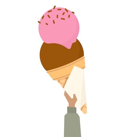 Premium Vector Illustration Of A Chocolate And Strawberry Ice Cream Cone