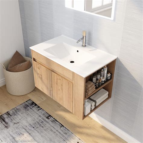 SSLine Wall Mounted Bathroom Vanity With Sink Modern 30 Floating