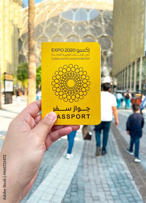 Couple Hands Holding Expo 2020 Dubai Passports On October 22 2021 In