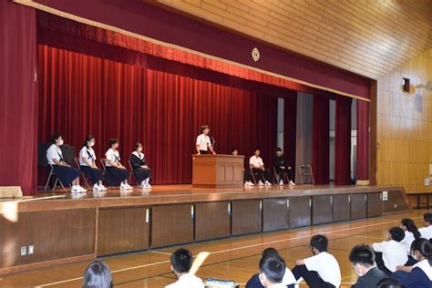 令和5年度後期生徒会役員選挙 立会演説会 津島市立藤浪中学校