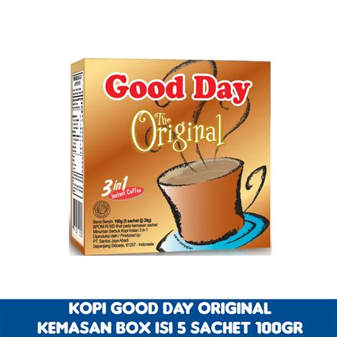 Jual Kopi Good Day 3 In 1 Instant Coffee Original Kemasan Box Isi 5