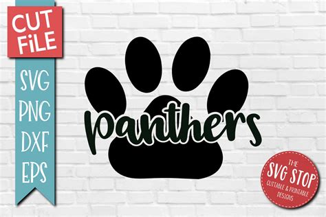 Panther Paw Cut Out Svg Dxf Png  Eps Clip Art Cut Etsy