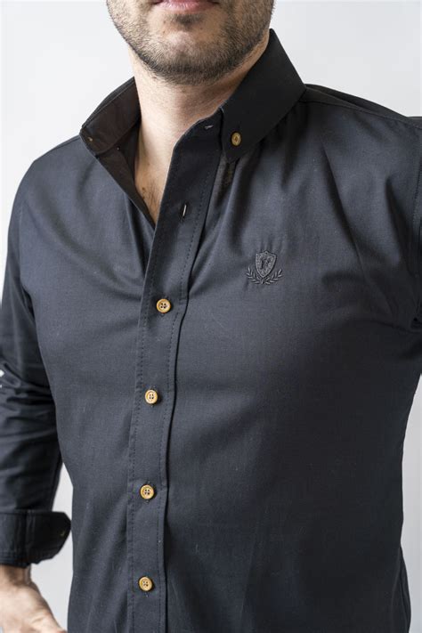 Camisa Oxford Negra For Fortrop