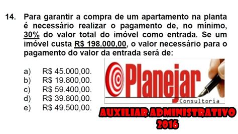 Porcentagem questões de concurso Planejar consultoria 2016 Q 14