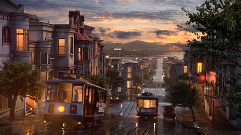 Pin By Rob On Art Cityscape Art San Francisco Wallpaper Environment