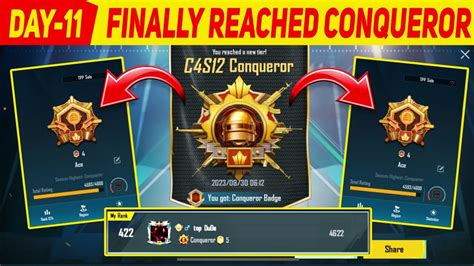 Finally Reached Solo Conqueror Again In BGMI Ace 3 To Conqueror