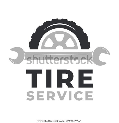 Tire Service Logo Label Emblem Wheel Stock Vector Royalty Free