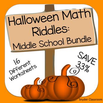 Halloween Math: Middle School Math Riddles by Snyder Classroom | TpT