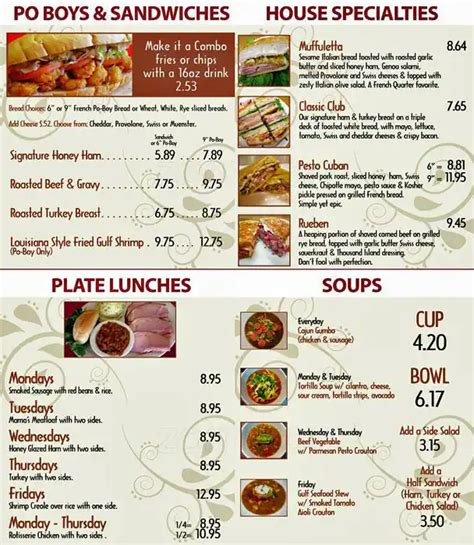 Honey Baked Ham Menu Pdf