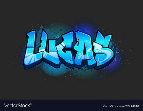 Lucas graffiti name design Royalty Free Vector Image