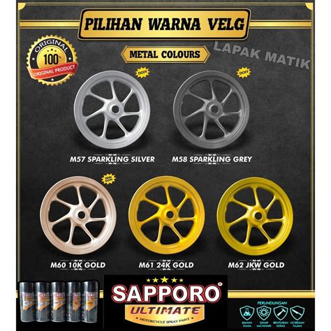 Jual Pilok Sapporo Warna Metalik Sparkling Silver Grey Gold Bronze M