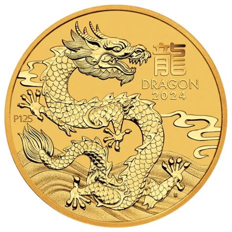 AUSTRALIA 2024 P 15 1 10 Oz Gold Lunar Series III Year Of The Dragon