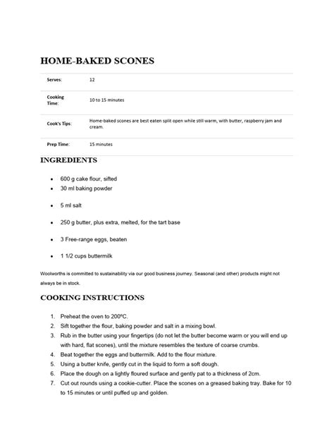 Scones Recipe Pdf Scone Baking