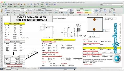 Excel Para El Dise O Viga Doblemente Armada Y Simplemente Armada