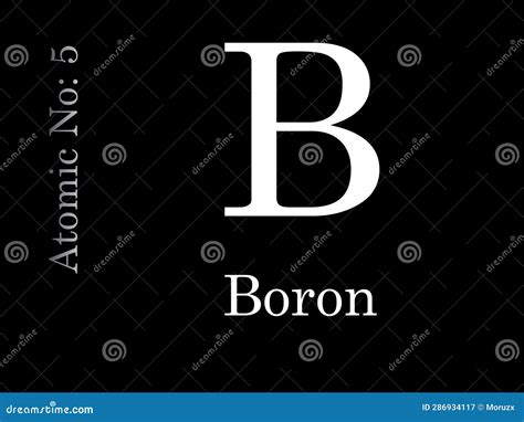 Boron Chemical Element Symbol And Atomic Number Stock Illustration