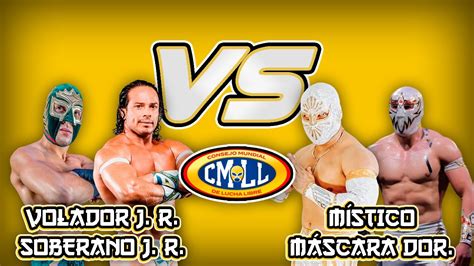 VOLADOR JR y SOBERANO JR vs MÍSTICO y MÁSCARA DORADA MEXICAWS CMLL