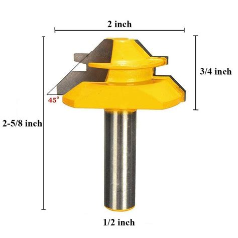 Home Garden Inch Shank Degree Lock Miter Router Bit Inch