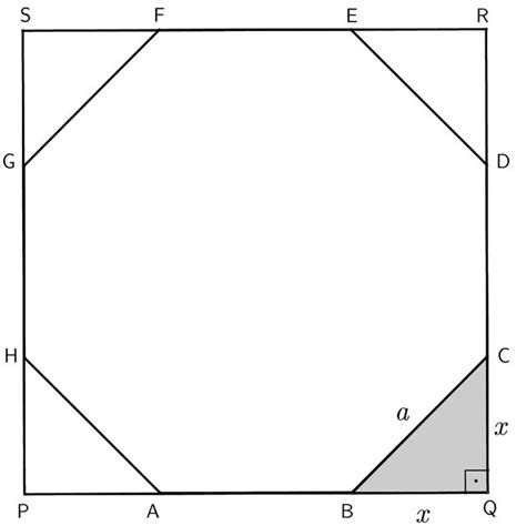 DecomposiçDecomposiç ao do octógono regular de lado de medida a