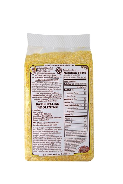 Bobs Red Mill Gluten Free Corn Grits Polenta 424oz Mill Creek