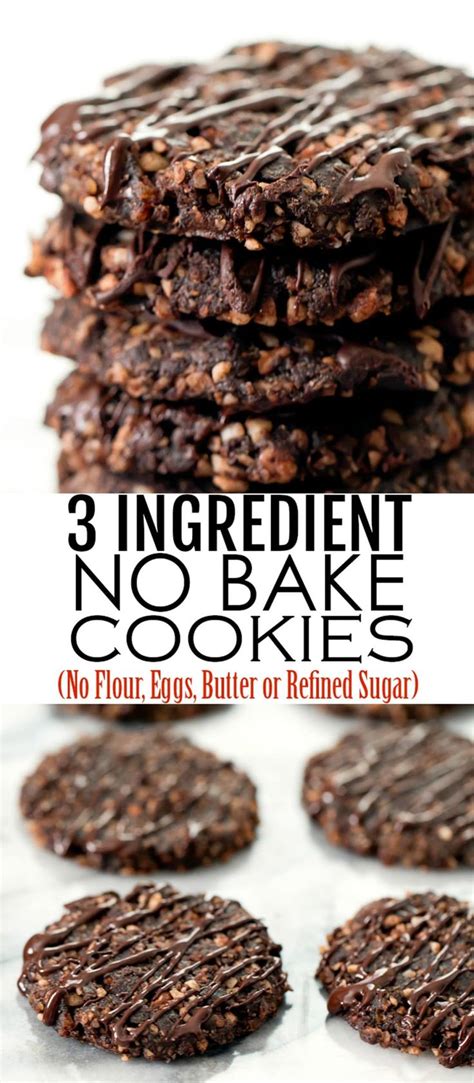 3 Ingredient Healthy No Bake Cookies No Flour Eggs Butter Or Refined