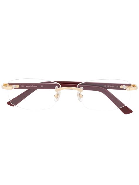 Cartier Eyewear Lentes Rectangulares Sin Armazón Farfetch