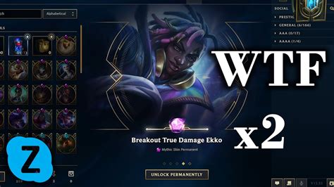 2x Most Expensive Skin 22500 Rp Breakout True Damage Ekko Myhtic