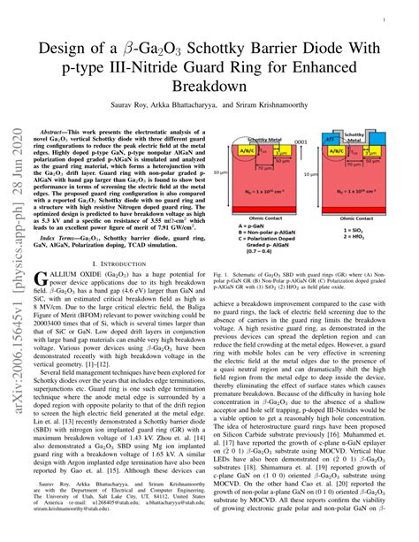 Pdf Design Of A β Ga2o3 Schottky Barrier Diode With P Type Iii