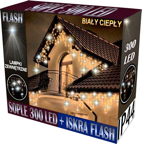 Sople 300 LED Zewnętrzne Kurtyna Lampki FLASH 11459217985 oficjalne