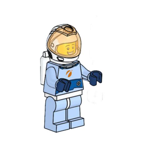 Lego Astronaut In Bright Light Blue Space Suit Minifigure Brick Owl