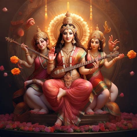 Premium Photo Illustration Of Indian Godess Maa Lakshmi With Maa