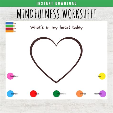 Mindfulness Worksheet For Kids Emotions Activity For Kids Printable