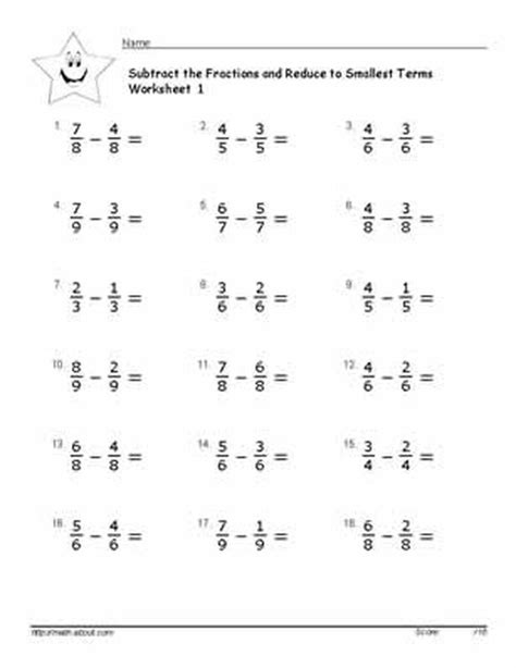 Free Adding Subtracting Fractions Worksheets