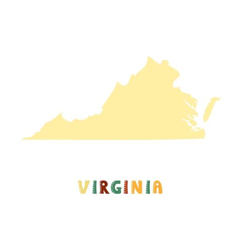 Premium Vector Virginia Map Isolated USA Collection Map Of Virginia