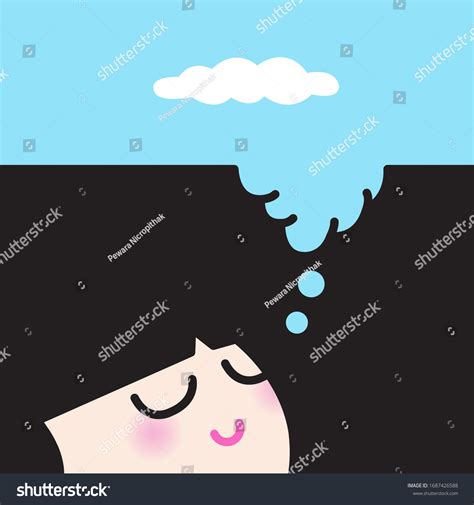 Girl Her Calm Peaceful Mind Find Stock Vector Royalty Free 1687426588