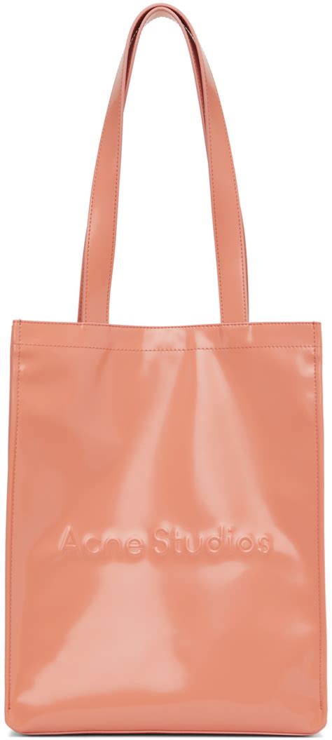 Acne Studios Pink Logo Tote Ssense Uk