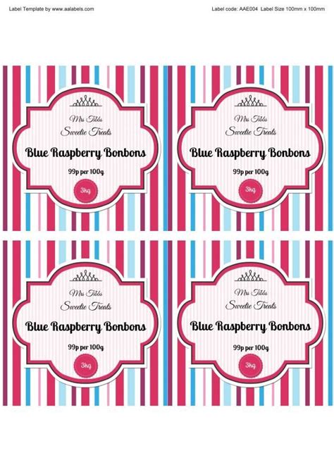 Blog Printables Templates Sweet Jar Labels Template Candy Stripe