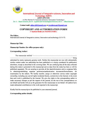 Fillable Online Copyright And Authorization Form Webs Fax Email Print