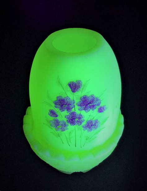 Vintage Fenton Custard Glass Fairy Lamp Uranium Glass Signed Etsy