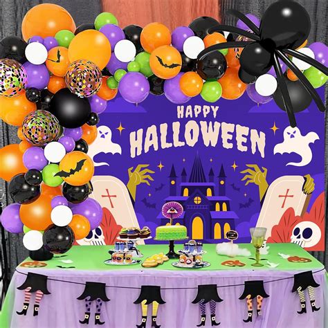 Halloween Balloon Garland Arch Kit Halloween Party Decorations Indoor With