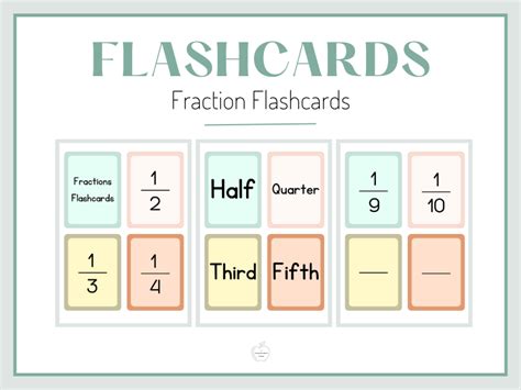 Fraction Flashcards Teaching Resources