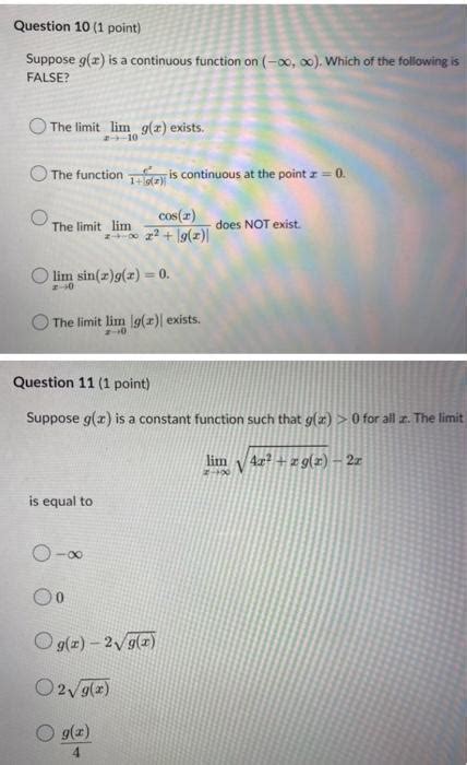 Solved Suppose G X Is A Continuous Function On −∞ ∞