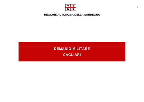 DEMANIO MILITARE CAGLIARI Regione Autonoma Della Sardegna