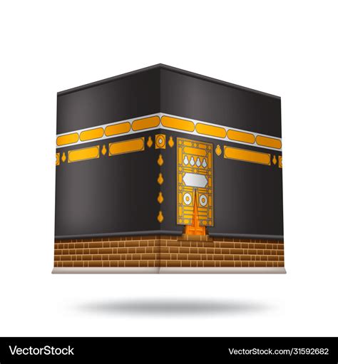 Kaaba in mecca icon design with beautiful black Vector Image