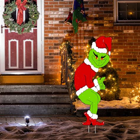 Grinch Stealing Lights Christmas Decorations