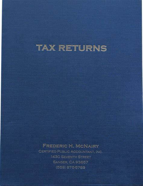 Foil Stamped Custom Tax Return Folders