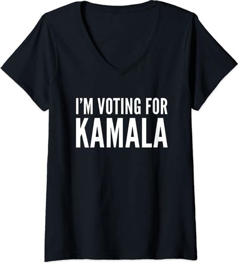 Womens Im Voting For Kamala Harris 2020 V Neck T Shirt