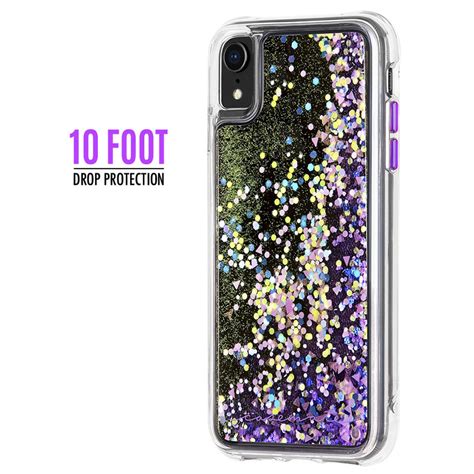 Case Mate IPhone XR Waterfall Glow Glitter Case Purple Glow