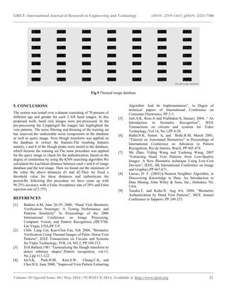 Dorsal Hand Vein Pattern Authentication By Hough Peaks Pdf